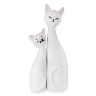 Kočky porcelán bílá S/2