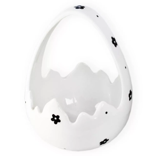 Košík keramika pr.12V16cm bílá/černá