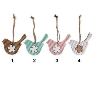Ptáček závěs dřevo 2ks/6,5cm mix