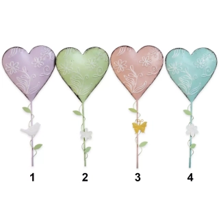 Srdce zápich kov 40cm mix