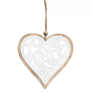 Srdce závěs dřevo 13,5cm