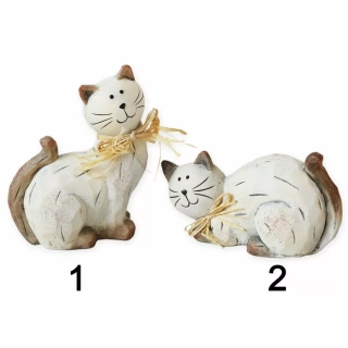 Kočka keramika 18cm natural