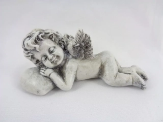 Ležící anděl 4x3,5x8 cm, šedý
