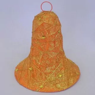 Zvon vánoční oranž papír 20cm