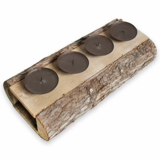 Adventní svícen dřevo 40cm natural