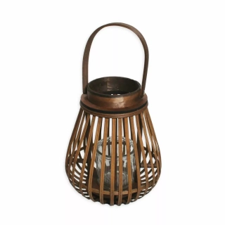  Lucerna kov/dřevo 27cm natural