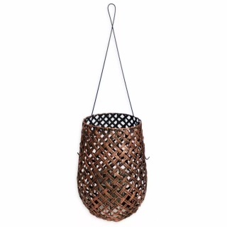  Lucerna kov/dřevo 41cm hnědá patina