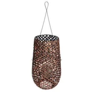  Lucerna kov/dřevo 62cm hnědá patina