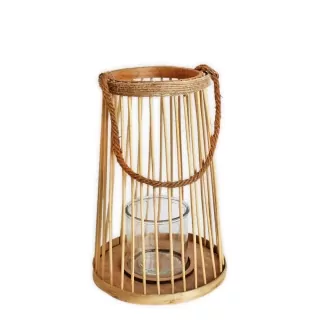 Lucerna proutí/sklo 33cm natural