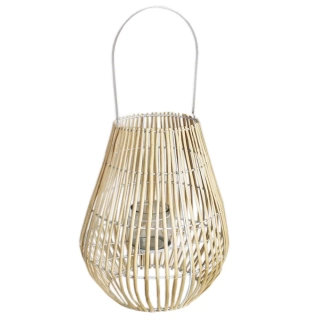 Lucerna proutí/sklo/kov 44cm natural