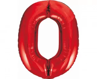 Fóliový balónek číslo 0-9, červený, 85 cm