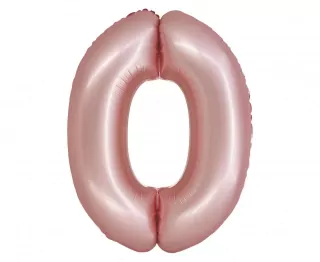 Fóliový balónek Číslo 0-9, matně růžový, Smart, 76 cm