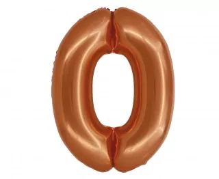 Fóliový balónek číslo 0-9, měděný, Smart, 76 cm