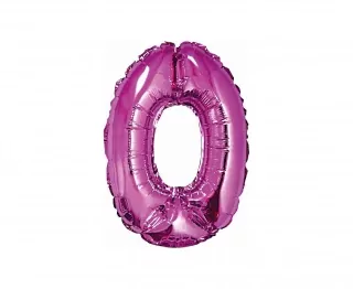 Fóliový balónek číslo 0-9, růžový, 35 cm