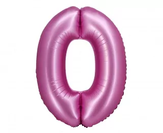 Fóliový balónek číslo 0-9, satén, růžový, B&C, 76 cm