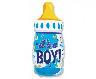Fóliová balónková láhev, Baby Boy modrá, FX 24 palců