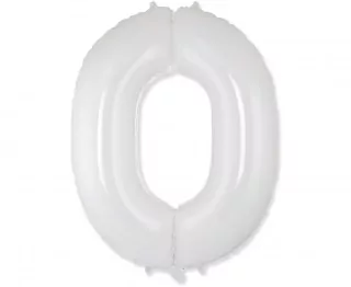 Fóliový balónek číslo 0-9, bílý, FX, 85 cm