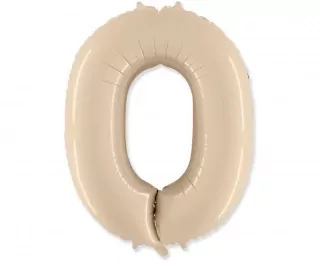 Fóliový balónek číslo 0-9, krémový, FX, 85 cm