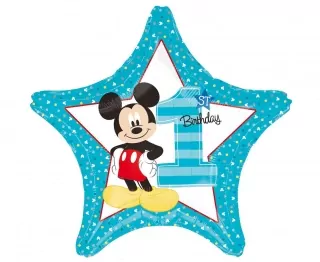 Fóliový balónek číslo 1, MICKEY 1. narozeniny, 18 palců