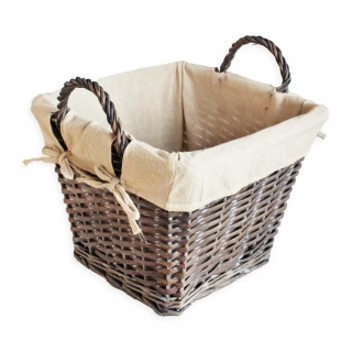  Koš s látkou proutí 31,5x31,5V24cm šedá