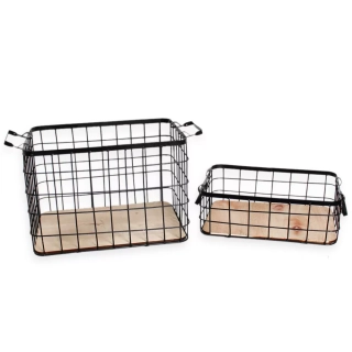  Regál kov 2ks/36x26x24cm černá