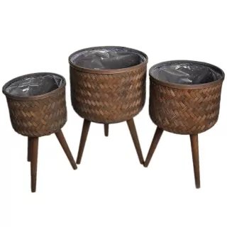  Obal bambus 3ks/ pr.32V48cm hnědá
