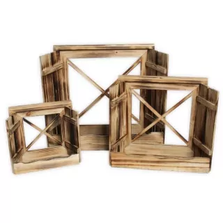  Okna dřevo 3ks/52x15x45cm natural