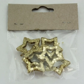 Hvězda pvc 6ks/3cm zlatá