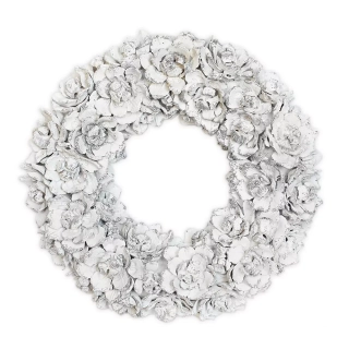  Věnec šišky pr.28cm stříbrná