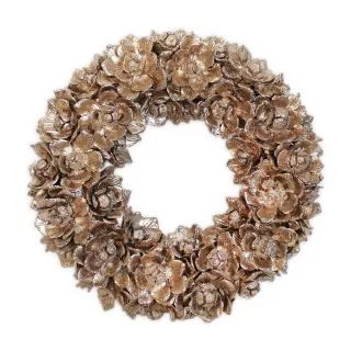  Věnec šišky pr.28cm šampáň