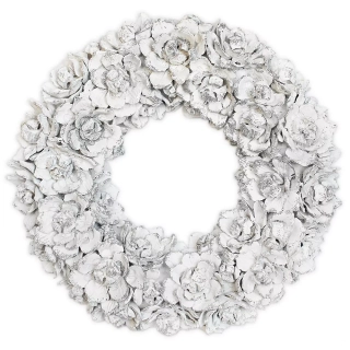  Věnec šišky pr.33cm stříbrná