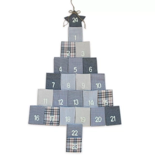 Adventní kalendář textil 94x55cm šedá