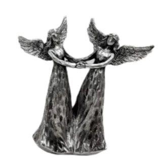  Andělé polyresin 16,5cm stříbrná