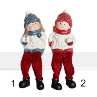 Děti nohaté keramika 10,3cm červený mix