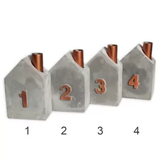  Domek svícen beton 13cm šedá