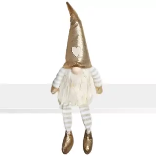 Skřítek nohatý textil 60cm zlatá