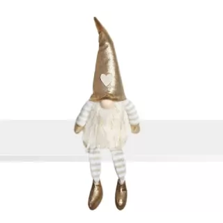 Skřítek notahý textil 44cm zlatá