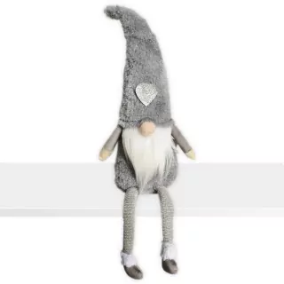 Skřítek notatý textil 32cm šedá