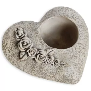  Srdce svícen polyresin 16,5cm