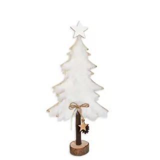  Stromek dřevo/textil 36cm bílá