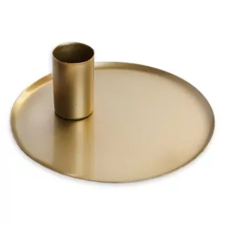  Svícen kov pr.12cm zlatá