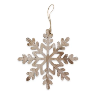 Vločka závěs dřevo 20,5cm natur