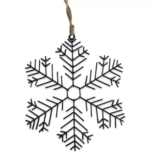 Vločka závěs kov 21cm černá