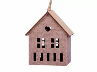 Plstěný domeček na zavěšení 8,5x7x5,5 cm, hnědý