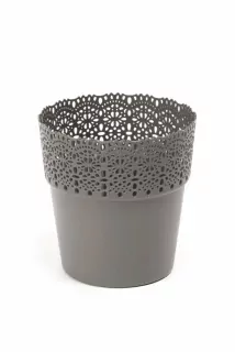 Plastový květináč krajka Bella 115 mm, antracit
