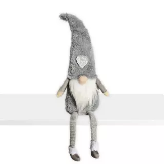 Skřítek nohatý textil nohatý 25cm šedá