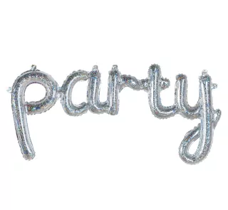Fóliový balónek nápis PARTY, holo, 82 cm