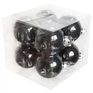 Koule sklo 8cm/8ks černá