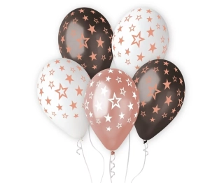 Balónky STARS ROSE GOLD / 6 ks.