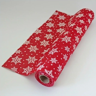 Juta vločky 36cm/5m červená/bílá